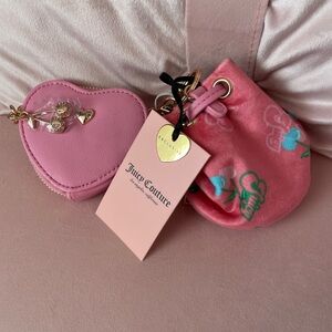 Juicy Couture Pink Heart Charm Mini Pouch Duo